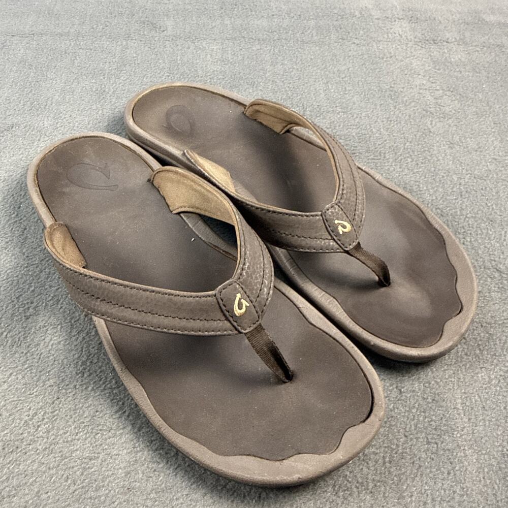OluKai Ohana Women’s Flip Flop Sandals Brown Comfort Beach Size 11 EU 41